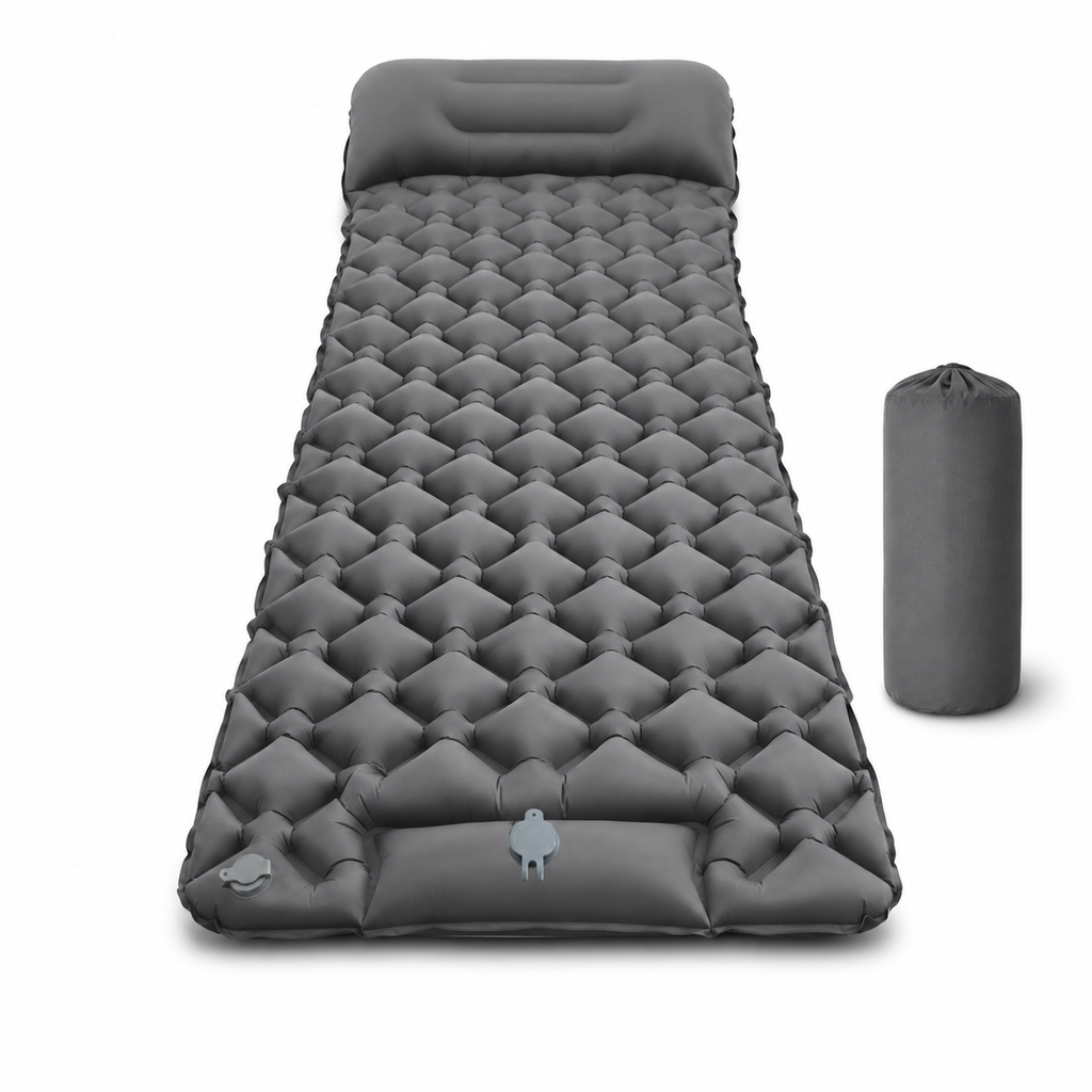 Matelas de Camping Gonflable Ultraléger avec Pompe à Pied Intégrée