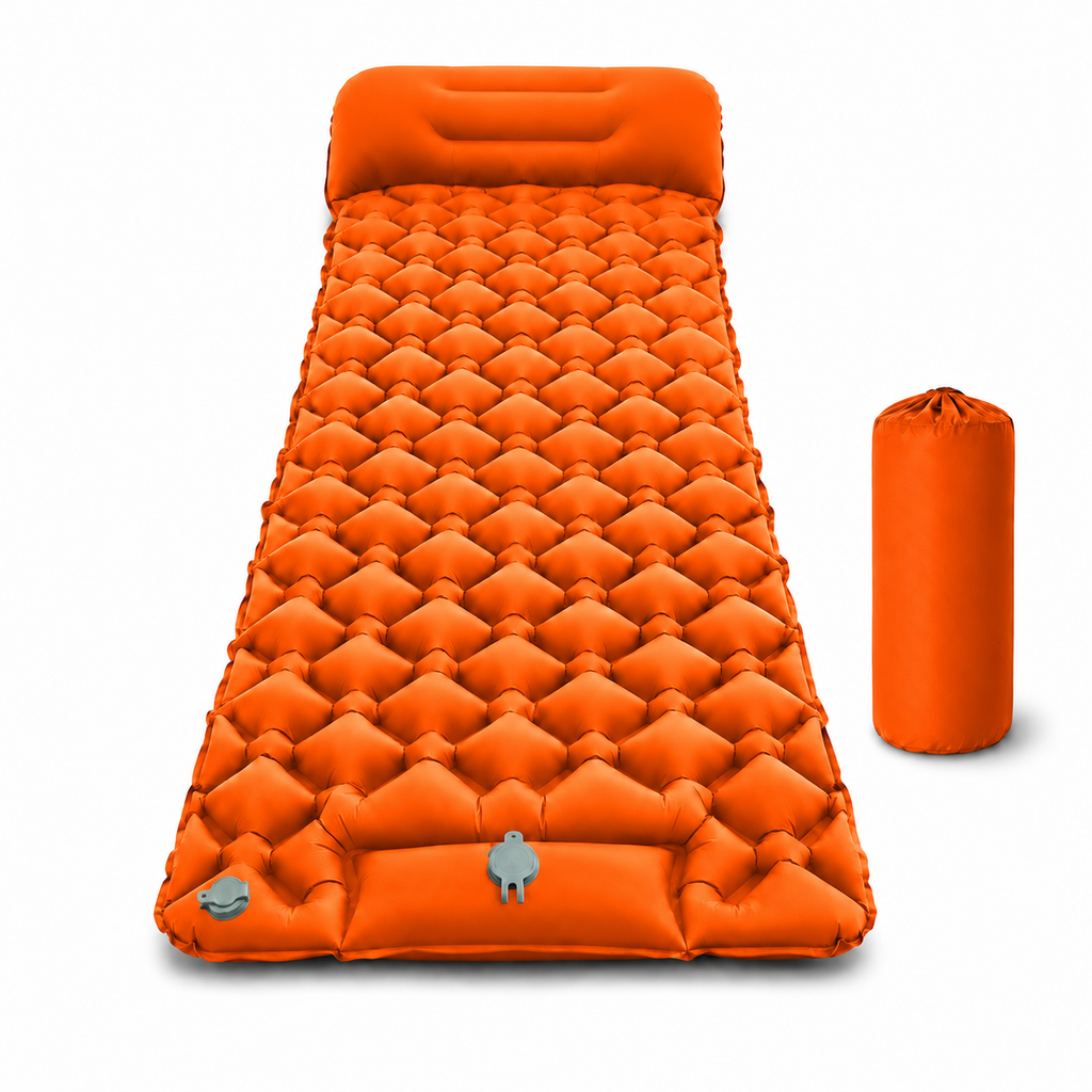 Matelas de Camping Gonflable Ultraléger avec Pompe à Pied Intégrée