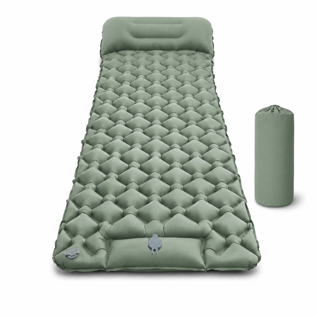 Matelas de Camping Gonflable Ultraléger avec Pompe à Pied Intégrée